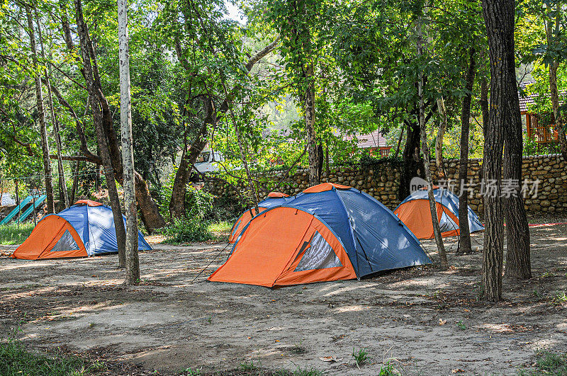 Camping tents among trees in Köprülü Canyon National Park